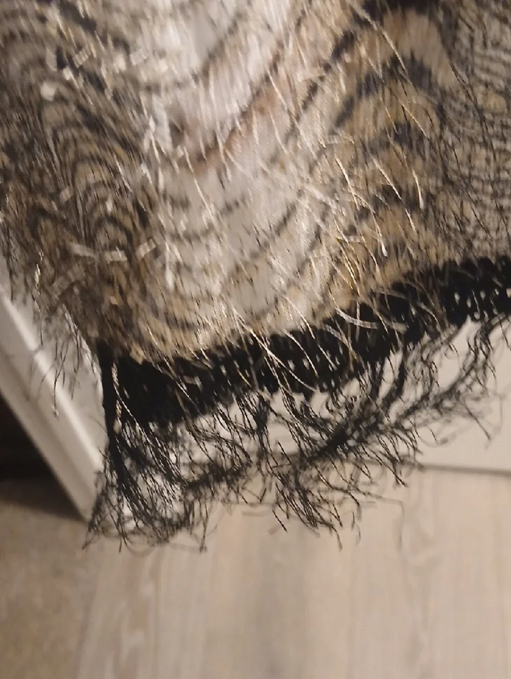 Metallic Chevron Decorative Panel Scarf in Gold and Black 12 X 50